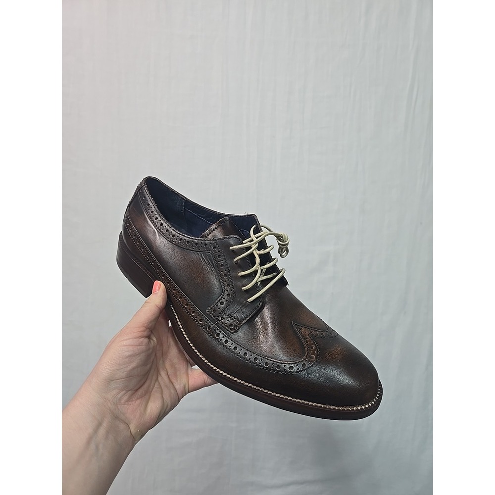 Cole Haan Williams Wingtip Oxford Shoes Men's Size 9.5 M Brown Leather‎ Lace Up